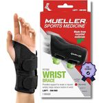 Mueller Sports Medicine Fitted Right Hand Wrist Brace for Men and Women, Wrist Pain Relief Support, Ideal for Carpal Tunnel, Tendonitis, Arthritis, Black, Size Small/Medium