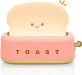 WUYOR Cute Toast Lamp Bread Night Light Rechargeable, Portable Kids Toast Nightlight Adjustable Brightness Bedside Night Lamp Cute Room Decor for Teens Girls Christmas Gifts, Desk Aesthetic Decor