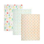 TIDY SLEEP Diaper Changing Mat/Sleeping mats/Water Proof Bed Protector with Foam for New Born Baby, 3 Sheets (65cm x 45 cm) (0-9 Months) Fruit Print