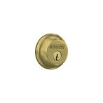 Schlage B60N 608 Single Cylinder Deadbolt, Satin Brass