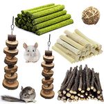 LMYKH Guinea Pig Treats for Teeth, Chinchilla Toys with Sweet Bamboo and Timothy Sticks, Snacks Chew Toys for Rabbit, Bunny, Hamster