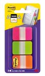 Post-it Index Medium Strong Filing Tabs, 36 Tabs, 25.4 mm x 38.1 mm, Orange, Pink and Green - Sticky Flags for Documents and Information, packaging may vary