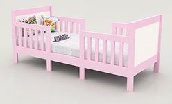 Wrinkle Solid Sheesham Wood Without Storage Kids Single Bed for Bedroom Living Room Home Furniture (Dark Pink)