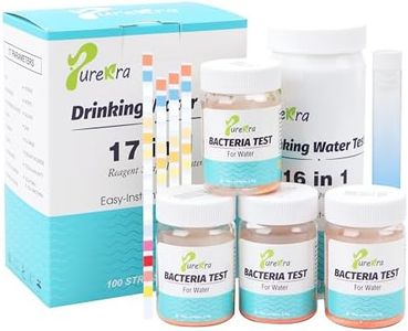 Purekra 17 in 1 Drinking Water Test Kit for Well & Tap, 4 Coliform Bacteria Tests + 100 Water Test Strips, Water Testing Kit for Lead, pH, Iron, Hardness, Fluoride, Copper, Total Chlorine and More