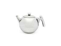 Bredemeijer 101005 Teapot Duet Bella Ronde 1.2L, Flat Bottom, Chromium Fittings, Stainless Steel, 1.2 liters, Chrome-Coloured