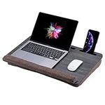 Vigo Wood Laptop Tray for Bed, Lap Desk for Laptop, Laptop Stand for Bed, Laptop Tray with Cushion, Portable Laptop lap tray for Home Office Fits up to 17.3'' Tablet and Phone Holder