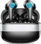 Wireless Earbuds, 2025 Bluetooth 5.4 Headphones 3D HiFi Stereo, 46Hrs Playtime in Ear Earbuds with 4 ENC Noise Cancelling Mics, IP7 Waterproof, LED Display Wireless Earphones for Android iOS. Black