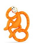 Matchstick Monkey, Antimicrobial Silicone Teether, Easy To Grip, BPA Free, 3 Months Old+, 10 cm, Orange Mini Monkey