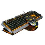 Keyboard Mouse Orange Yellow Backlit Gaming Keyboard Mouse Combo Wired Keyboard Mouse,USB Keyboard Mouse Set,LED Keyboard,Lighted up Keyboard Metal Frame,for Xbox One PS5 PS4 Prime Games