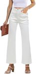 GRAPENT White Denim Jeans for Women