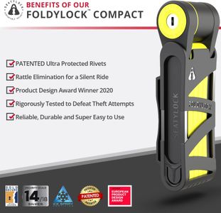 FoldyLock Compact Folding Bike Lock – High Security, 85cm, Key & Case
