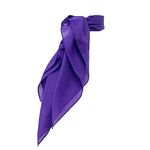 1950s Chiffon Scarf, Vintage Ascot, Retro Hair Tie for Women and Children, Purple, One Size