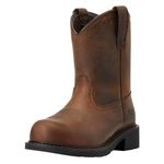 ARIAT Women's Fatbaby Pull-on Steel Toe Work Boot Western, Distressed Brown, 10