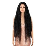 Style Icon 38” Lace Front Wigs Long Curly Wig Synthetic Wigs with Baby Hair 130% Density (38", 1B)