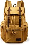 GEARONIC TM Men's Outdoor Vintage Canvas Backpack Military Travel Hiking Camping School Shoulder Bag - Khaki