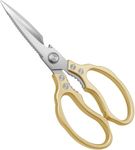 CGBE Kitchen Scissors Heavy Duty Dishwasher Safe Food Scissors, Multi-Purpose Kitchen Shears, Non Slip Stainless Steel Sharp Cooking Scissors for Kitchen (Gold)