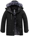 Wantdo Men's Big and Tall Long Winter Puffer Coat Quilted Thicken Warm Parka Jacket Black 6XB