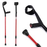 iWalk 102 - Red Forearm/Elbow Crutch for handicapped & Injured People - Universal (Height Adjustable)