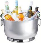 Sol Living Insulated Beverage Tub for Parties Stainless Steel Drink Tub Cooler Ice Bucket for Hosting Parties Drink Bucket with Handles Wine Bucket Double Wall Ice Bucket