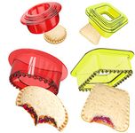 YUMKT Sandwich Cutter Sealer Cookie Bread Pancake Maker Uncrustable Mold Press for Kids Luchable Box Bentgo Accessories Sandwich Decruster Sandwich for Gifts,yellow+Red1