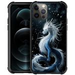 CARLOCA iPhone 12 Pro Case,iPhone 12 Pro Cases for Boys,White Dragon Pattern Design Shockproof Anti-Scratch Case for Apple iPhone 12/12 Pro
