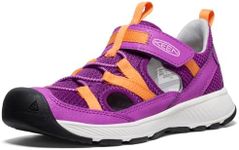 KEEN Unisex-Child Motozoa Breathable Comfortable Easy on Quick Dry Athletic Sandals, Willowherb/Tangerine, 1 Big Kid