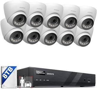 ONWOTE 12MP Security Camera System PoE 8TB HDD, 12 Million Pixels @30fps, 2 Way Talk, Smart Color Night, 10x 12MP IP Cameras with IMX577 Image Sensor, 16CH 6K Commercial NVR, 10x Cables (Total 800ft)
