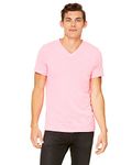 Bella Canvas Comfortable V-Neck Jersey T-Shirt, Large, Neon Pink