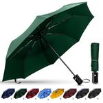 TechRise Umbrella, Compact Strong Windproof Automatic Umbrellas, Folding Lightweight, Portable Travel Golf Umbrella for Rain, One Button Auto Open and Close, Green