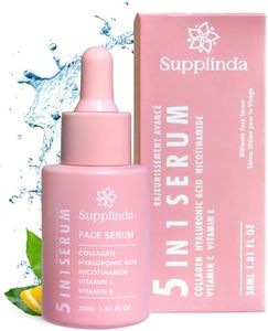 Supplinda - Face Serum 5-in-1: Vitamin C, Hyaluronic Acid, Collagen, Nicotinamide & Vitamin E, Hydrates & Firms Skin, Lightweight & Quickly Absorbs, Fragrance-Free Serum for all Skin Types - 30ml