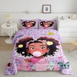 Cartoon Black Girls Bedding Set Twi