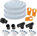 POWERTEC 4" x 20' Dust Collection Hose with Cone Reducer and Fittings Kit for Table Saw, Band Saw, Planer, Jointer, Woodworking and Wood Shop Dust Collection System (70430)