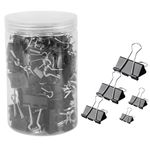 AMOSTBY 130Pcs Paper Binder Clips, 6 Assorted Sizes Jumbo, Large, Medium, Small, Tiny and Micro Paperclips for Home,School,Office Supplies with Plastic Box