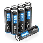 EBL AA Batteries, 1.5V Lithium Batteries, Double A Battery, Ultimate Power for High Drain Devices - Pack of 8 Disposable Batteries