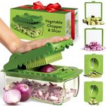 New! Croc Chop Fullstar x OTOTO Vegetable Chopper Vegetable Cutter - Veggie Onion Food Chopper Manual - Potato Chipper - Veg Chopper and Dicer - Kitchen Tools & Gadgets (4-in-1)