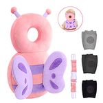 Okydoky Baby Head Protector & Baby Knee Pads for Crawling,Toddlers Head Safety Pad Cushion Adjustable Backpack,Baby Back Protection for Walking & Crawling, for Age 5-24months, Butterfly