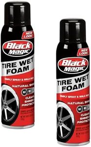 Black Magic 120269 Tire Wet Foam - Specially Formulated Thick Tire Spray Foam Clings to Tires to Dissolve & Clean Dirt while Shining & Protecting, 18 Fl. Oz. (Pack of 2)