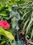 Akriti Brass Metal Aluminum Zen Frog Statue for Garden Decoration Gifting Indoor Outdoor Vaastu Feng Shui Money Toad Home Décor Animal Figurine (Bagpipe)