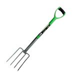 Garden Mile Heavy Duty Carbon Steel Digging Fork - Gardening Hand Tool, Garden Fork with Plastic Coated Handle for Digging Over and Breaking Soil - 38 Inches Long Digging Fork