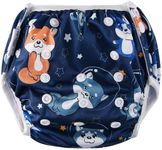 Reusable Swim Nappy SMALL (4-12kg/ Newborn to 18mths) Adjustable Boys 'Baby to Toddler' Premium Cloth Swimming Diaper SPACE CADET_S