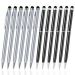 ORIbox Stylus Pen,12pcs Universal 2 in 1 Capacitive Stylus Ballpoint Pen for iPad,iPhone,Samsung,HTC,Kindle,Tablet,All Capacitive Touch Screen Device(6 Black,6 Sliver), Model: Oribox Stylus Pen P3PEN