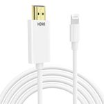 Lightning to HDMI Cable for iPhone Digital AV Adapter 1080P HD Video Sync Screen Connector iPhone to HDMI for TV Projector Monitor 6.6FT