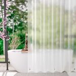 Seenus Bathroom Frosted Shower Curtain Liner with 3 Large Magnets, BPA-Free 9G PEVA Plastic Shower Liner Mildew Resistant, 72 x 72 inch Waterproof 3D Textured Shower Curtain for Privacy