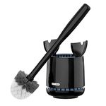 MR.SIGA Premium Toilet Bowl Brush and Holder with Solid Handle and Durable Bristles for Bathroom Cleaning, Black, 1 Pack