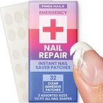 32 Instant Split Nail Saver Patches - Clear Self-Adhesive Broken Nail Repair Kit for Cracks and Splits - Temporary Manicure Fix Protector for Natural Fingernails & Nail Polish
