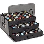 HOLDN’ STORAGE Christmas Ornament Storage Container Box with Dividers - Stores up to 72-3" Ornaments - Large Christmas Ball Storage Container Bins with 3 Removable Trays with Separators.