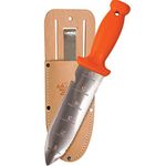 A.M. Leonard Deluxe Soil Knife & Leather Sheath Combo – Hori Hori w/ 6-Inch Stainless Steel Blade