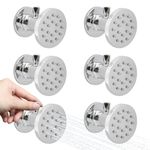 (Upgrade) Backnets Shower Body Spray with On Off Solid Brass Round Shower Jets 6 PCS Massage Showerhead Wall Nozzle, Flow Can Be Controlled, Independent Switch Sprayer (6PCS, Polished Chrome)