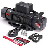 OPENROAD 12000 lb Recovery Winch with Synthetic Rope and 2 Wireless Remotes - IP68 Waterproof 12V Electric Winch for Jeep, SUV, Truck & Trailer - Panther Series 3S