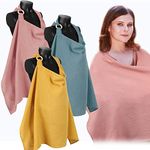 Treela 3 Pcs Nursing Cover Multi Use Car Seat Stroller Cover Soft Breathable Nursing Covers for Breastfeeding and Pumping, Muslin Cotton Breastfeeding Cover Baby Shower Gifts Breastfeeding Essentials